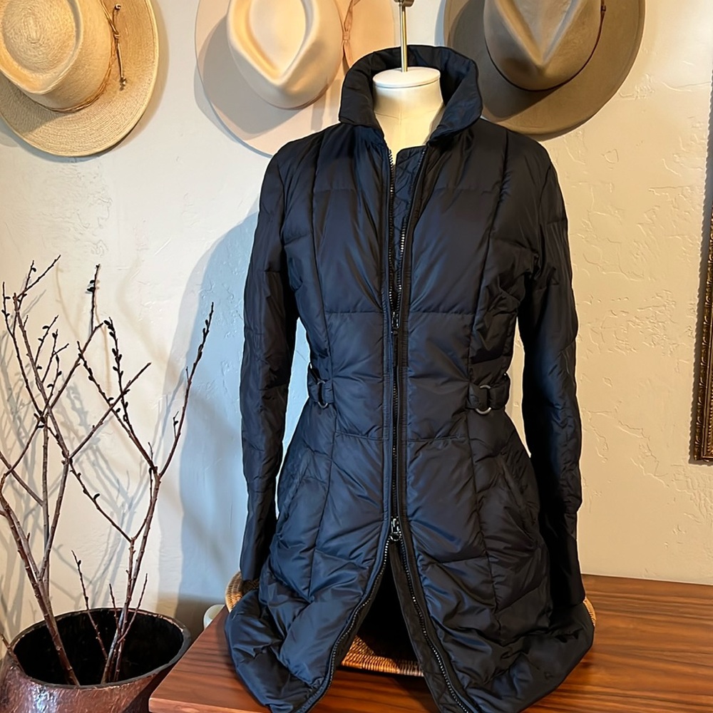 Add Down Puffer jacket Black 3/4 Length Size 6